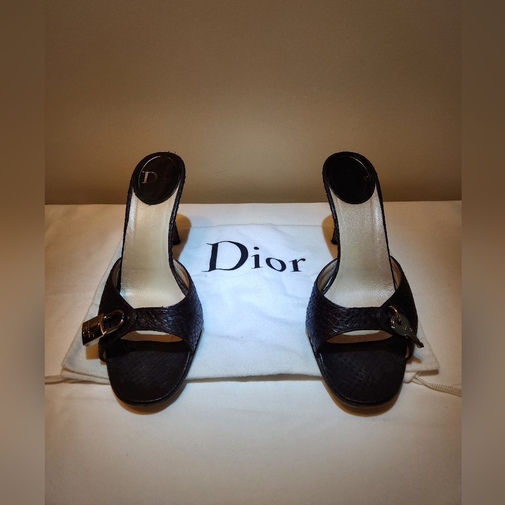 Dior Python Leather Mules